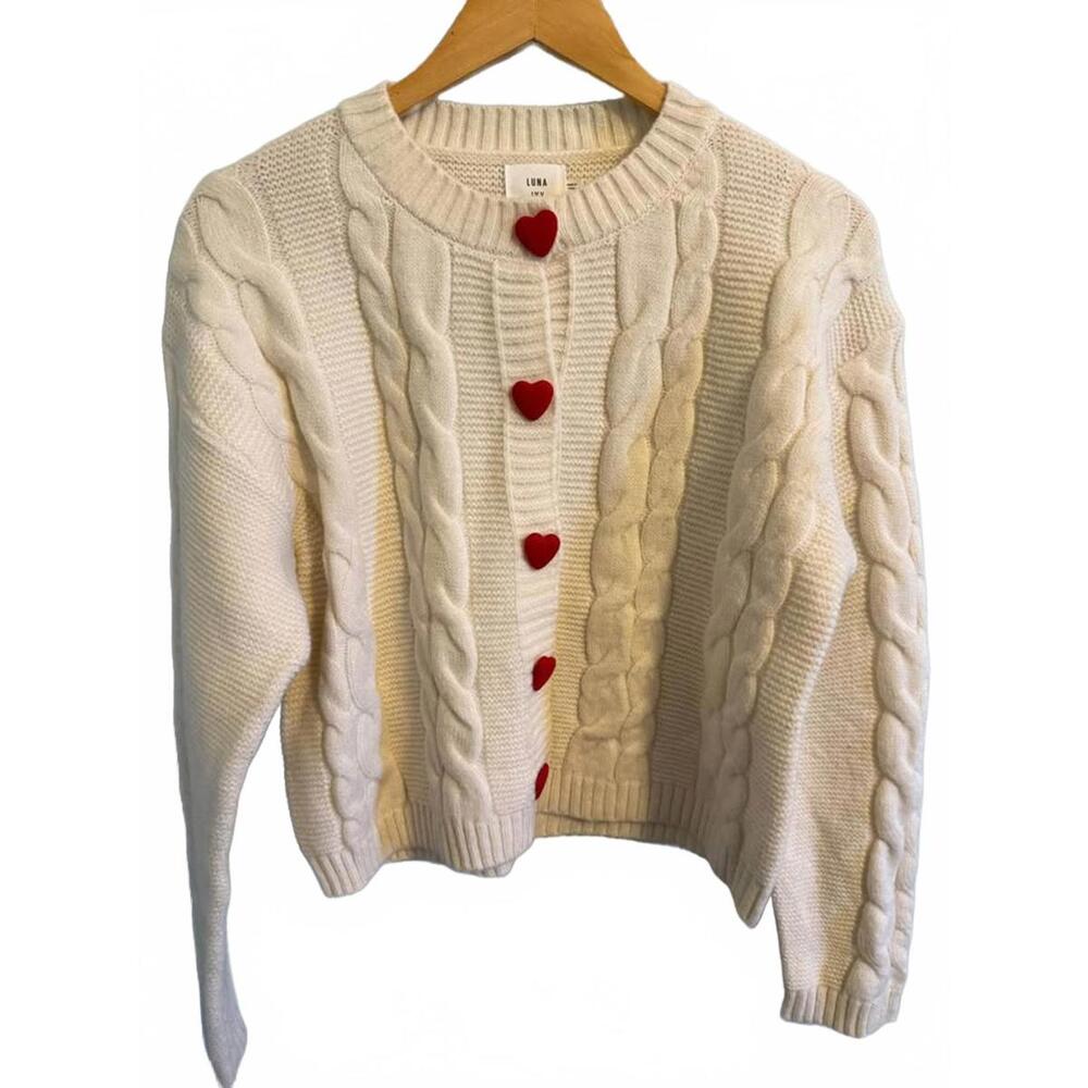 Women’s Luna Ivy Heart Valentines Sweater Sz Medium